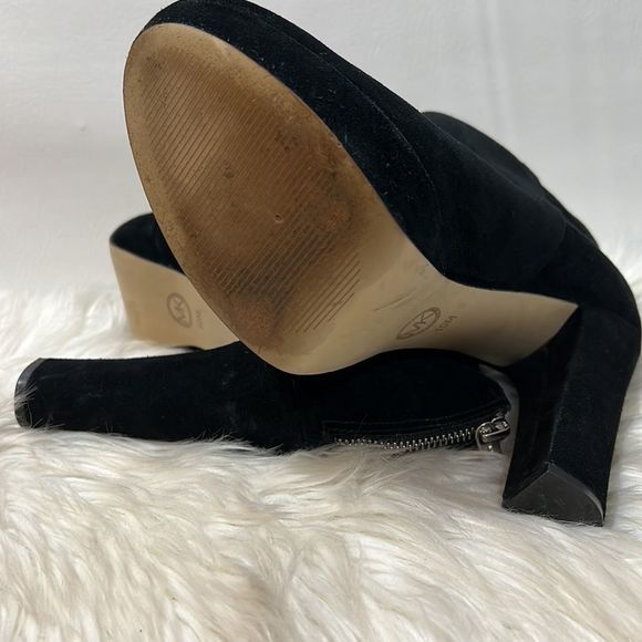Michael Kors Suede Upper/ Leather lined Back Zip Platform Booties - Picture 6 of 7